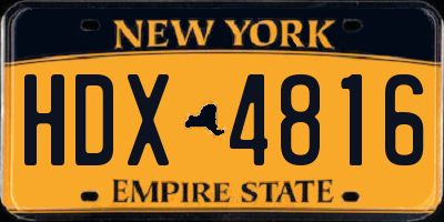 NY license plate HDX4816