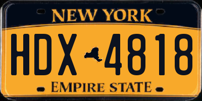 NY license plate HDX4818