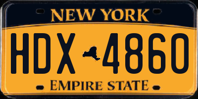 NY license plate HDX4860