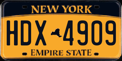 NY license plate HDX4909
