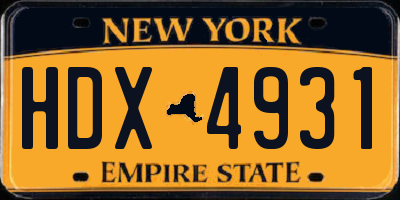 NY license plate HDX4931