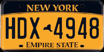 NY license plate HDX4948