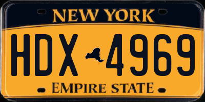 NY license plate HDX4969