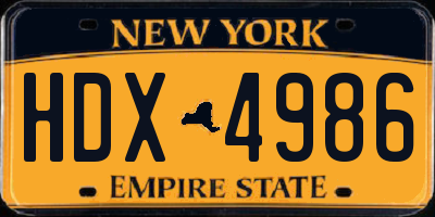 NY license plate HDX4986