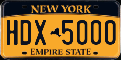 NY license plate HDX5000