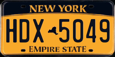 NY license plate HDX5049