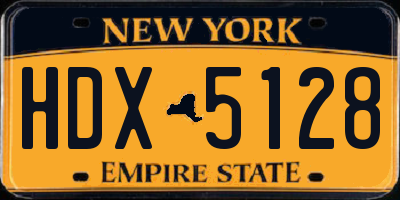NY license plate HDX5128