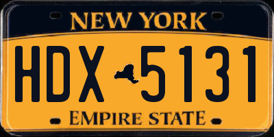 NY license plate HDX5131