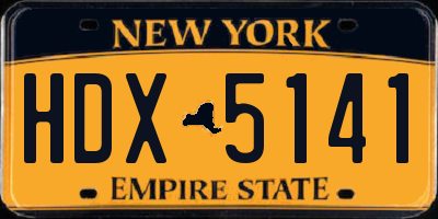 NY license plate HDX5141