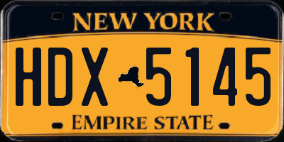 NY license plate HDX5145