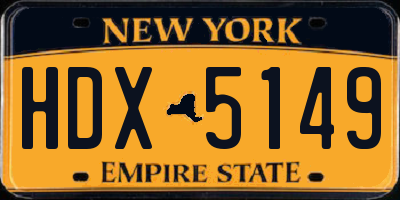 NY license plate HDX5149