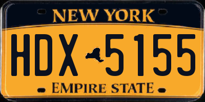 NY license plate HDX5155