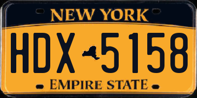 NY license plate HDX5158
