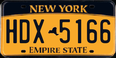 NY license plate HDX5166