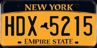 NY license plate HDX5215
