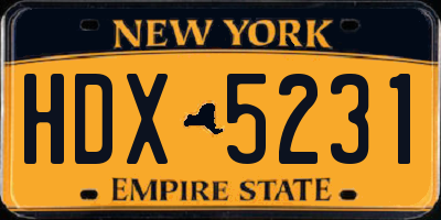 NY license plate HDX5231