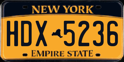 NY license plate HDX5236