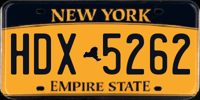 NY license plate HDX5262