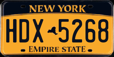 NY license plate HDX5268