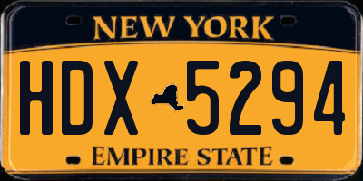 NY license plate HDX5294