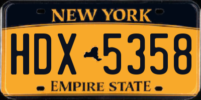 NY license plate HDX5358