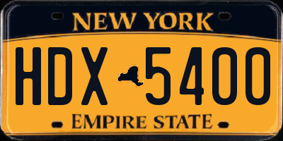NY license plate HDX5400