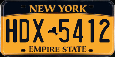 NY license plate HDX5412