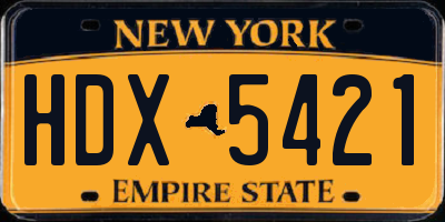 NY license plate HDX5421