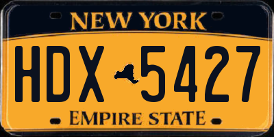 NY license plate HDX5427