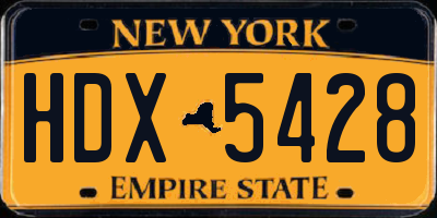 NY license plate HDX5428