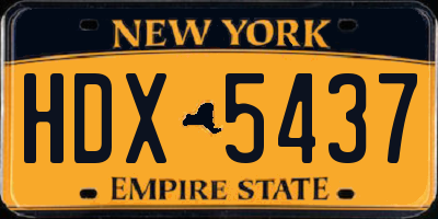 NY license plate HDX5437