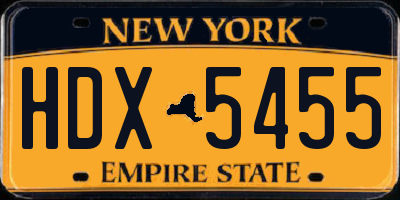 NY license plate HDX5455