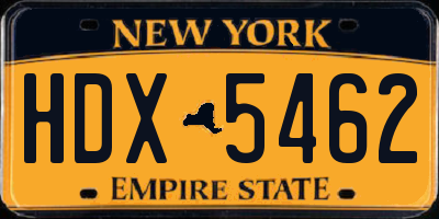 NY license plate HDX5462