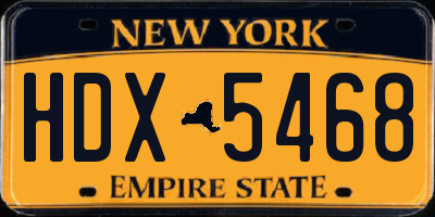 NY license plate HDX5468