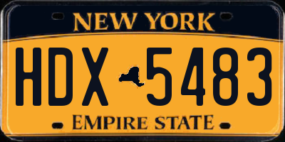 NY license plate HDX5483