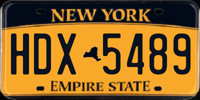 NY license plate HDX5489