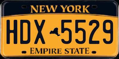 NY license plate HDX5529