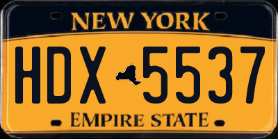 NY license plate HDX5537