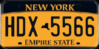 NY license plate HDX5566