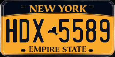 NY license plate HDX5589
