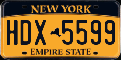 NY license plate HDX5599