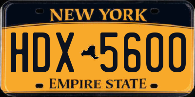 NY license plate HDX5600