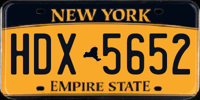 NY license plate HDX5652