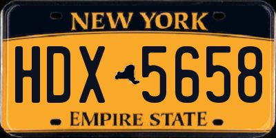 NY license plate HDX5658