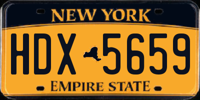 NY license plate HDX5659