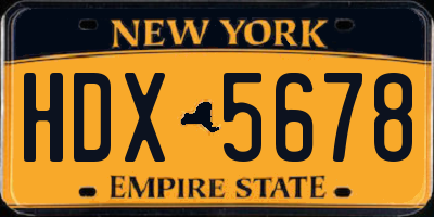 NY license plate HDX5678