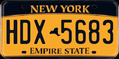NY license plate HDX5683