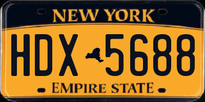 NY license plate HDX5688