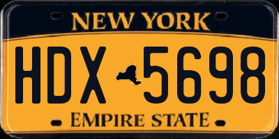 NY license plate HDX5698
