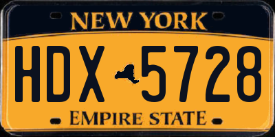 NY license plate HDX5728